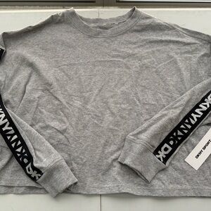 DKNY Gray Long Sleeve Tee with Black Accents